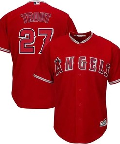 Mike Trout Los Angeles Angels Alternate Big And Tall Cool Base Player Jersey - Scarlet - Robokeg