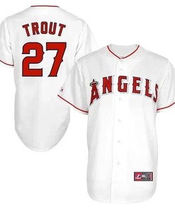 Mike Trout Los Angeles Angels Big And Tall Player Baseball Jersey - White - Robokeg