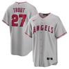 Mike Trout Los Angeles Angels Road Replica Player Name Jersey Silver Mlb - Robokeg