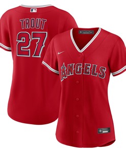 Mike Trout Los Angeles Angels Womens Alternate Replica Player Jersey - Red Mlb - Robokeg