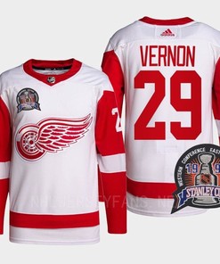 Mike Vernon 29 1997 Stanley Cup Detroit Red Wings Red Jersey 25th Anniversary - Robokeg
