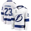 Mikey Eyssimont 23 Tampa Bay Lightning Stanley Cup 2023 Playoffs Patch Away Breakaway Men Jersey - White - Robokeg