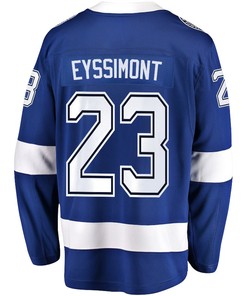 Mikey Eyssimont 23 Tampa Bay Lightning Stanley Cup 2023 Playoffs Patch Home Breakaway Men Jersey - Blue - Robokeg