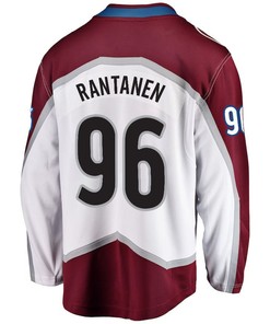 Mikko Rantanen 96 Colorado Avalanche Stanley Cup 2023 Playoffs Patch Away Breakaway Men Jersey - White - Robokeg