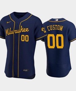 Milwaukee Brewers 00 Custom Alternate Team Navy Jersey - Robokeg
