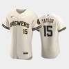 Milwaukee Brewers 15 Tyrone Taylor Home Team Cream Jersey - Robokeg