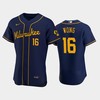 Milwaukee Brewers 16 Kolten Wong Alternate Team Navy Jersey - Robokeg