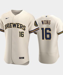 Milwaukee Brewers 16 Kolten Wong Home Team Cream Jersey - Robokeg