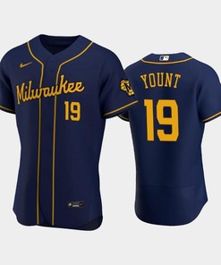 Milwaukee Brewers 19 Robin Yount Alternate Team Navy Jersey - Robokeg