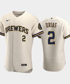 Milwaukee Brewers 2 Luis Urias Home Team Cream Jersey - Robokeg