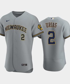 Milwaukee Brewers 2 Luis Urias Road Team Gray Jersey - Robokeg