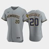Milwaukee Brewers 20 Daniel Vogelbach Road Team Gray Jersey - Robokeg