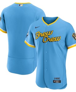 Milwaukee Brewers 2022 City Connect Authentic Team Jersey - Powder Blue Mlb - Robokeg