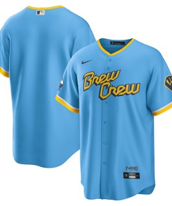 Milwaukee Brewers 2022 City Connect Replica Team Jersey - Powder Blue Mlb - Robokeg