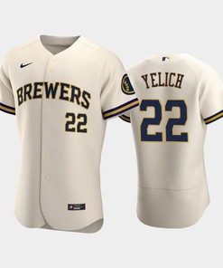 Milwaukee Brewers 22 Christian Yelich Home Team Cream Jersey - Robokeg