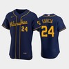 Milwaukee Brewers 24 Avisail Garcia Alternate Team Navy Jersey - Robokeg