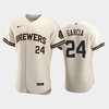 Milwaukee Brewers 24 Avisail Garcia Home Team Cream Jersey - Robokeg