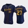 Milwaukee Brewers 27 Jordan Zimmermann Alternate Team Navy Jersey - Robokeg