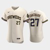 Milwaukee Brewers 27 Jordan Zimmermann Home Team Cream Jersey - Robokeg
