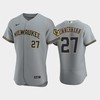 Milwaukee Brewers 27 Jordan Zimmermann Road Team Gray Jersey - Robokeg