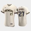Milwaukee Brewers 27 Willy Adames Home Team Cream Jersey - Robokeg