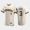 Milwaukee Brewers 3 Orlando Arcia Home Team Cream Jersey - Robokeg