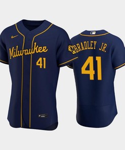 Milwaukee Brewers 41 Jackie Bradley Jr. Alternate Team Navy Jersey - Robokeg