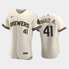 Milwaukee Brewers 41 Jackie Bradley Jr. Home Team Cream Jersey - Robokeg
