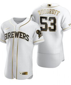 Milwaukee Brewers #53 On Woodruff Mlb Golden Brandedition White Jersey Gift For Brewers Fans - Robokeg