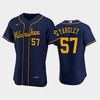 Milwaukee Brewers 57 Eric Yardley Alternate Team Navy Jersey - Robokeg