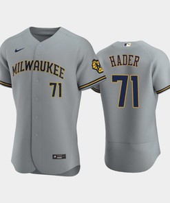 Milwaukee Brewers 71 Josh Hader Road Team Gray Jersey - Robokeg