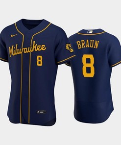 Milwaukee Brewers 8 Ryan Braun Alternate Team Navy Jersey - Robokeg