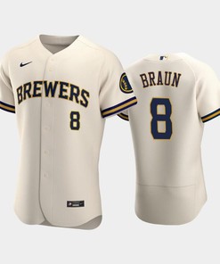 Milwaukee Brewers 8 Ryan Braun Home Team Cream Jersey - Robokeg