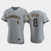 Milwaukee Brewers 8 Ryan Braun Road Team Gray Jersey - Robokeg