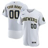 Milwaukee Brewers Alternate Authentic Custom Patch Jersey - White Custom Jerseys Mlb - Robokeg