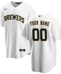 Milwaukee Brewers Alternate Replica Custom Jersey White Custom Jerseys Mlb - Robokeg
