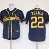 Milwaukee Brewers Christian Yelich #22 2020 Mlb Dark Blue Jersey - Robokeg
