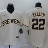 Milwaukee Brewers Christian Yelich #22 2020 Mlb White Jersey - Robokeg