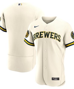 Milwaukee Brewers Home Authentic Team Jersey Cream Mlb - Robokeg