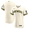 Milwaukee Brewers Home Authentic Team Logo Jersey Cream Mlb - Robokeg