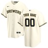 Milwaukee Brewers Home Custom Men Jersey - Cream - Robokeg