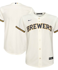 Milwaukee Brewers Home Replica Team Jersey - Cream Mlb - Robokeg
