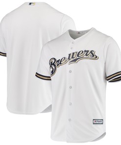 Milwaukee Brewers Majestic Team Official Jersey - White Mlb - Robokeg