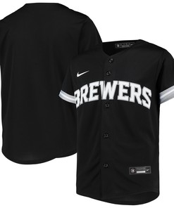 Milwaukee Brewers Replica Team Jersey - Black/white Mlb - Robokeg