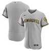Milwaukee Brewers Road Authentic Team Logo Jersey - Gray Mlb - Robokeg