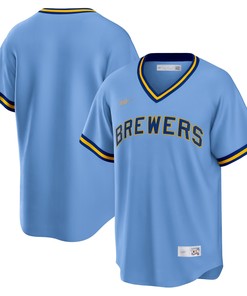 Milwaukee Brewers Road Cooperstown Collection Team Jersey - Powder Blue Mlb - Robokeg