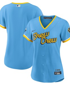 Milwaukee Brewers Womens 2022 City Connect Replica Team Jersey - Powder Blue Mlb - Robokeg