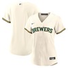 Milwaukee Brewers Womens Home Blank Replica Jersey - Cream Mlb - Robokeg