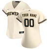 Milwaukee Brewers Womens Home Replica Custom Jersey - Cream Custom Jerseys Mlb - Robokeg