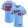 Minnesota Twins Alternate Authentic Custom Patch Jersey - Powder Blue Custom Jerseys Mlb - Robokeg